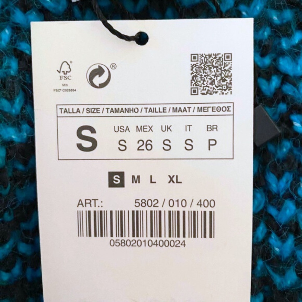 NEW Zara Houndstooth Knit Cardigan Small - Picture 12 of 13